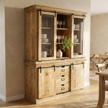 Mobile in legno mango con 4 ante e 3 cassetti 150x50x200 cm