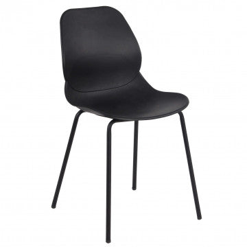 Sedia in polipropilene con gambe in metallo, dimensioni 46x54x84 cm
