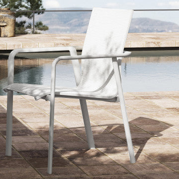 Poltrona impilabile struttura alluminio verniciato grigio 65x57x90 cm