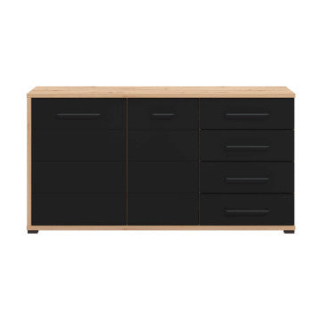 Mobile Lusitania in truciolare bilaminato rovere e nero antracite 161,5x40x84