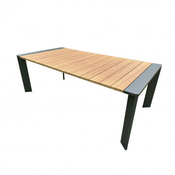 Tavolo rettangolare 200/250x100 cm struttura alluminio verniciato piano legno