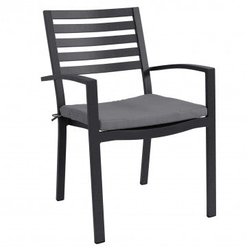 Poltrona in alluminio con cuscino - 46x62x84 cm