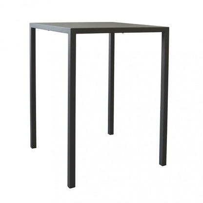 Tavolo autolivellante antracite 80x80 cm alto, struttura in metallo resistente, perfetto per arredare casa, bar o giardino con stile contemporaneo.