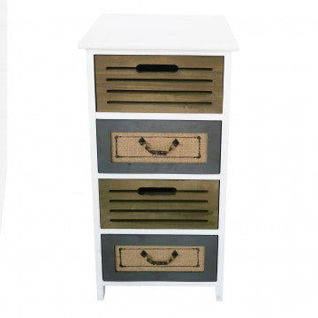 Mobiletto in legno con 4 cassetti, dimensioni 35x28x73 cm