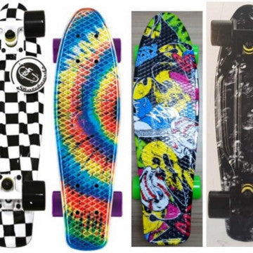 Skateboard in PP con truck alluminio e ruote PU luminose ABEC-7