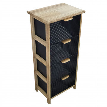 Mobiletto in legno con 4 cassetti, dimensioni 34x25x77 cm
