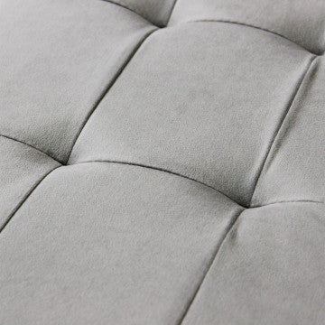 Pouf contenitore rettangolare in velluto tortora 76x38x38 cm