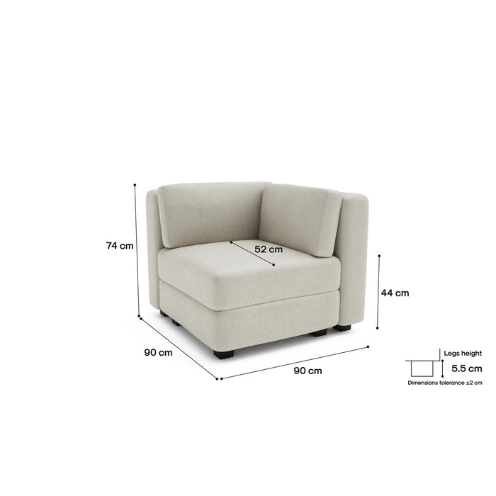 Divano Modulare GRACIA - Modulo Angolare - Crema Beige
