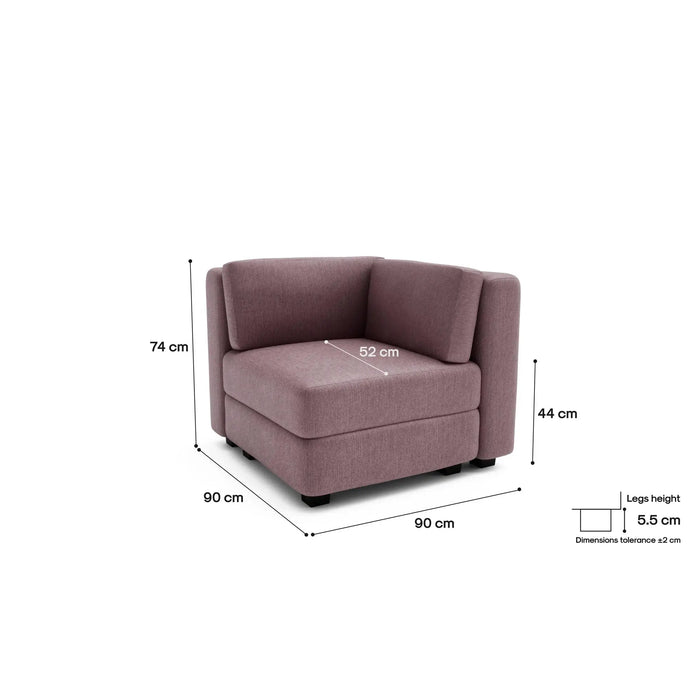 Divano Modulare GRACIA - Modulo Angolo Rosa Antico