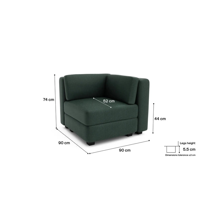 Divano Modulare GRACIA - Modulo Angolo Verde
