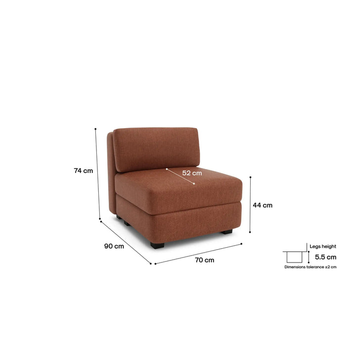 Divano Modulare GRACIA - Modulo Singolo Terracotta