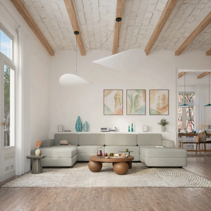 Divano Modulare GRACIA - Modulo Terminale Beige Grigio
