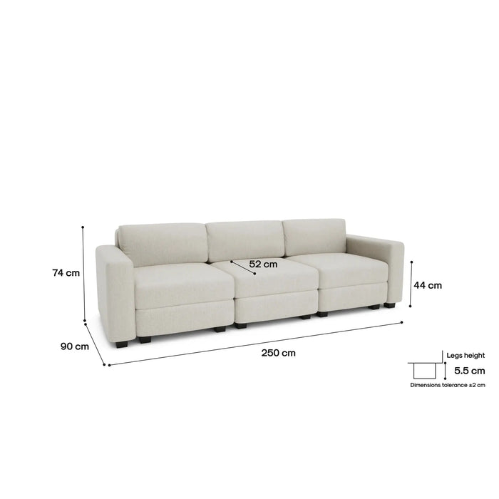 Divano Modulare 3 Posti GRACIA - Beige Crema