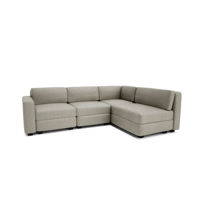 Divano Modulare 4 Posti Angolare GRACIA - Beige Grigio