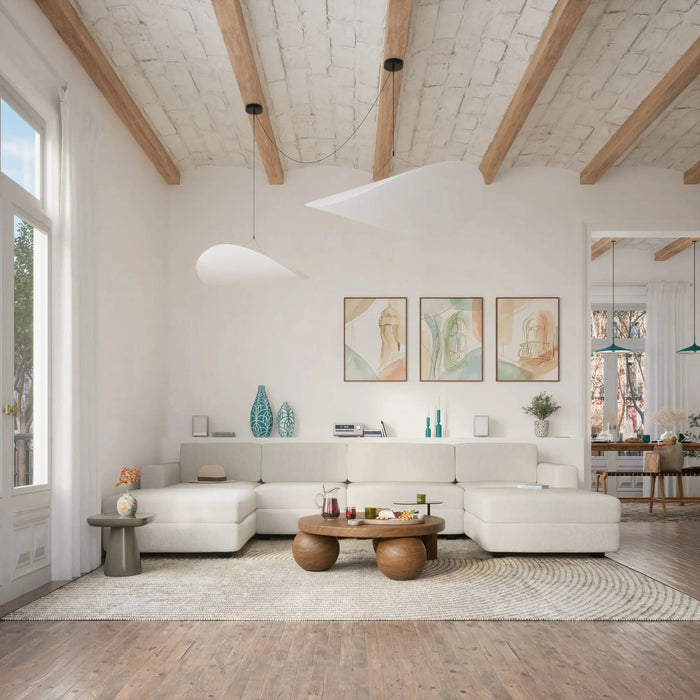 Divano Modulare GRACIA - Configurazione a U Beige Crema