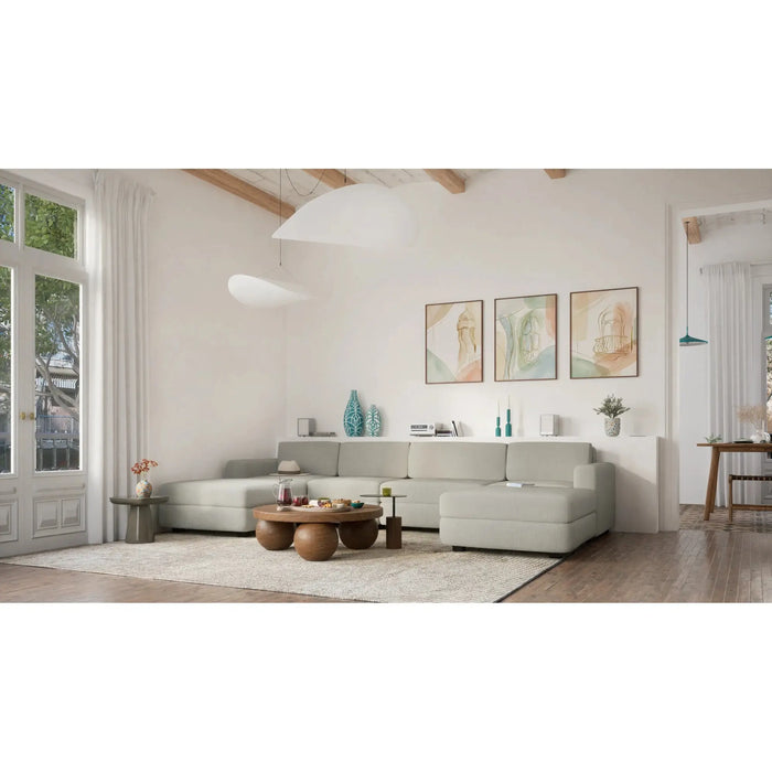 Divano Modulare GRACIA - Configurazione a U Beige Grigio
