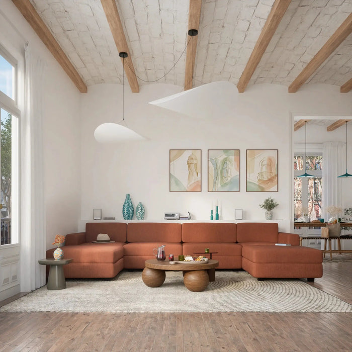 Divano Modulare GRACIA - Configurazione U 180x360x180 cm Terracotta