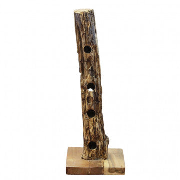 Porta bottiglie in legno di teak, dimensioni 30x30x80 cm, colore marrone