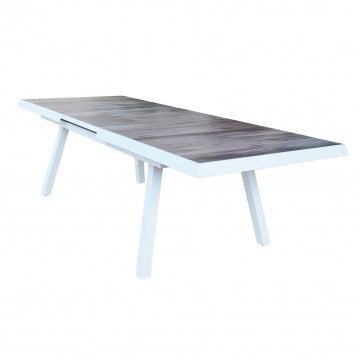 Tavolo allungabile 205/265 cm base alluminio piano ceramica effetto legno