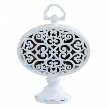 Orologio da appoggio in ferro con quadrante in vetro, 16,5x8,5x22,5 cm
