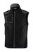 Gilet tecnico Sparco in nylon e spandex nero con tasca frontale, riflettori per alta visibilità, senza maniche, ideale per ambienti di lavoro sicuri.