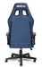 Retro della poltrona da ufficio Sparco Coach blu con logo Sparco in alto, rivestimento in similpelle blu e struttura in plastica nera