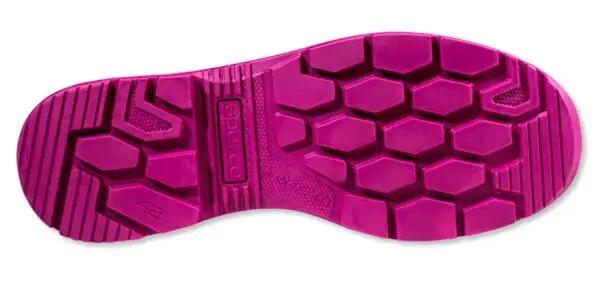 Suola antiscivolo fucsia della scarpa antinfortunistica S3 Danica Sparco per donna, progettata per garantire aderenza e stabilità.
