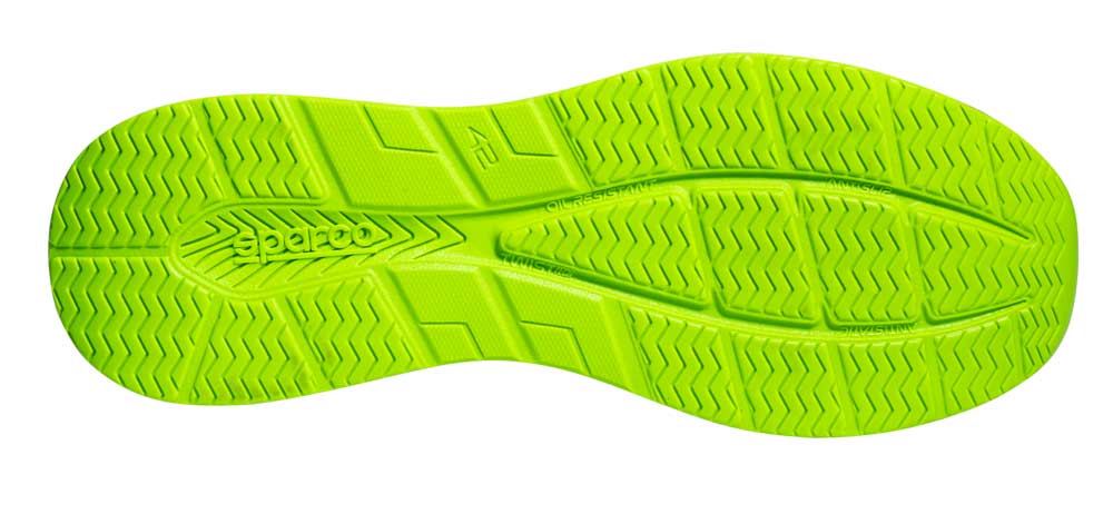 Sola della scarpa da lavoro Sparco Oliver S3 nubuck antistatica con motivo a zigzag, gialla, resistente, adatta a uso professionale