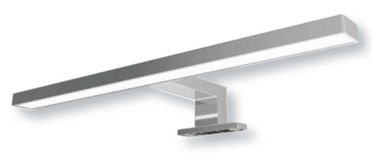 Faretto LED per specchi 30cm cromato, 5W, luce naturale 4000K, protezione IP44. Ideale per bagno, compatibile con 220-240V, cavo 400mm.