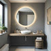 Specchio tondo retroilluminato led 80cm con cornice luminosa, vetro temperato, design minimalista, ideale per bagni moderni, SKU: SPE-LS089.D80