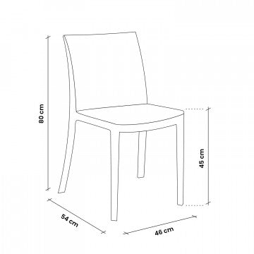 Sedia in polipropilene con tappi antiscivolo, 46x54x80 cm