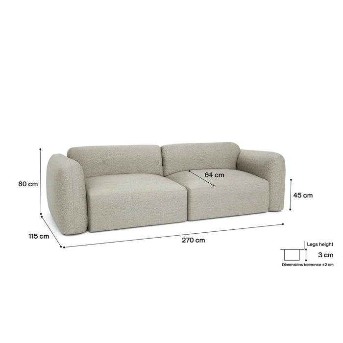 Divano Letto 3 Posti NORREBRO - Beige