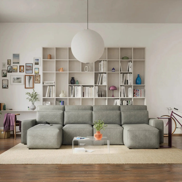 Divano Letto Angolare JORDAAN - Forma U - Cenere