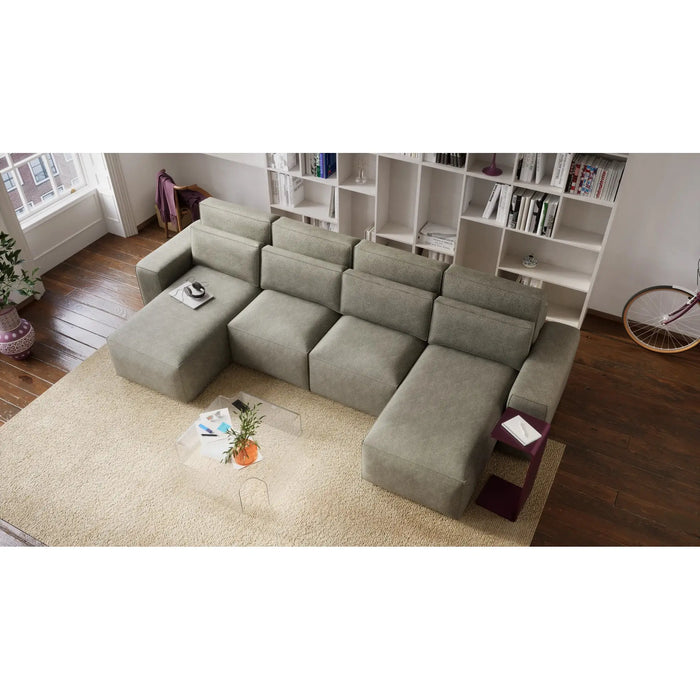 Divano Letto Angolare JORDAAN - Forma U - Cenere