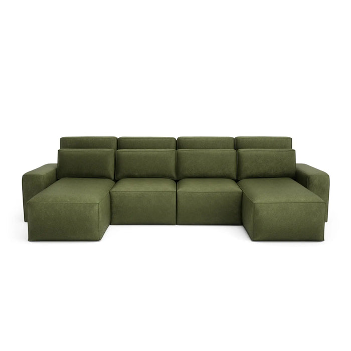 Divano Letto Angolare JORDAAN - Forma U - Khaki