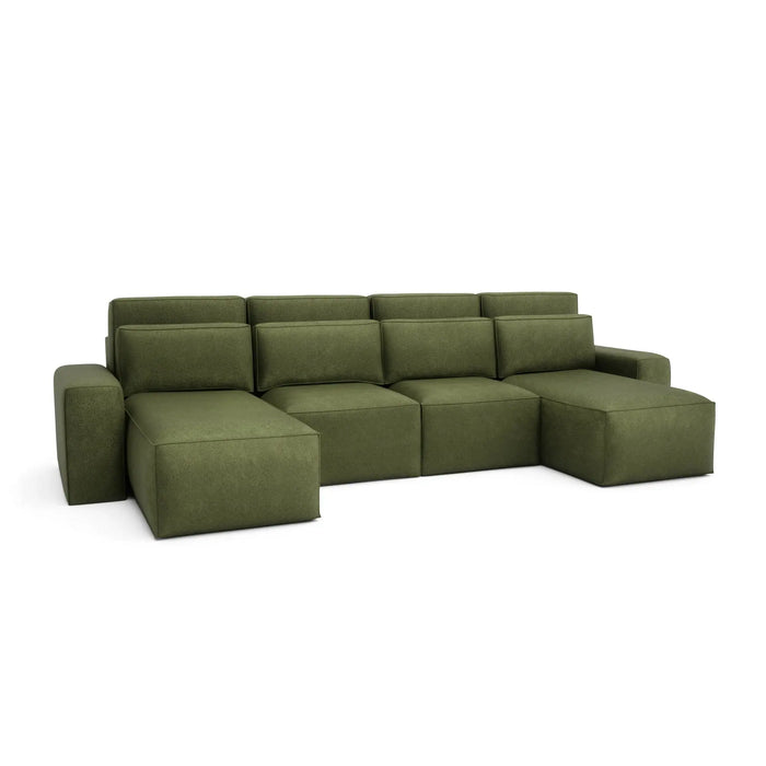 Divano Letto Angolare JORDAAN - Forma U - Khaki