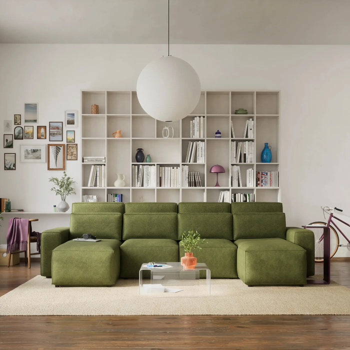 Divano Letto Angolare JORDAAN - Forma U - Khaki