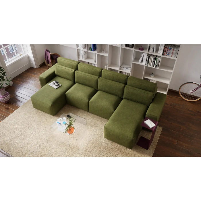 Divano Letto Angolare JORDAAN - Forma U - Khaki