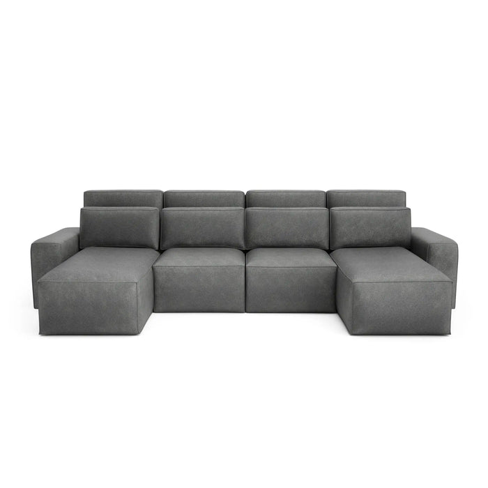 Divano Letto Angolare JORDAAN - Forma U - Grigio