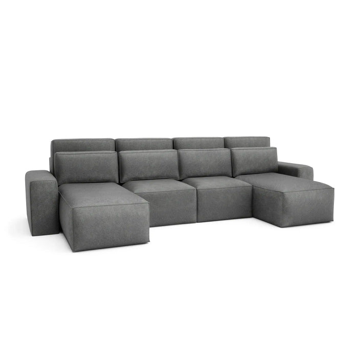 Divano Letto Angolare JORDAAN - Forma U - Grigio
