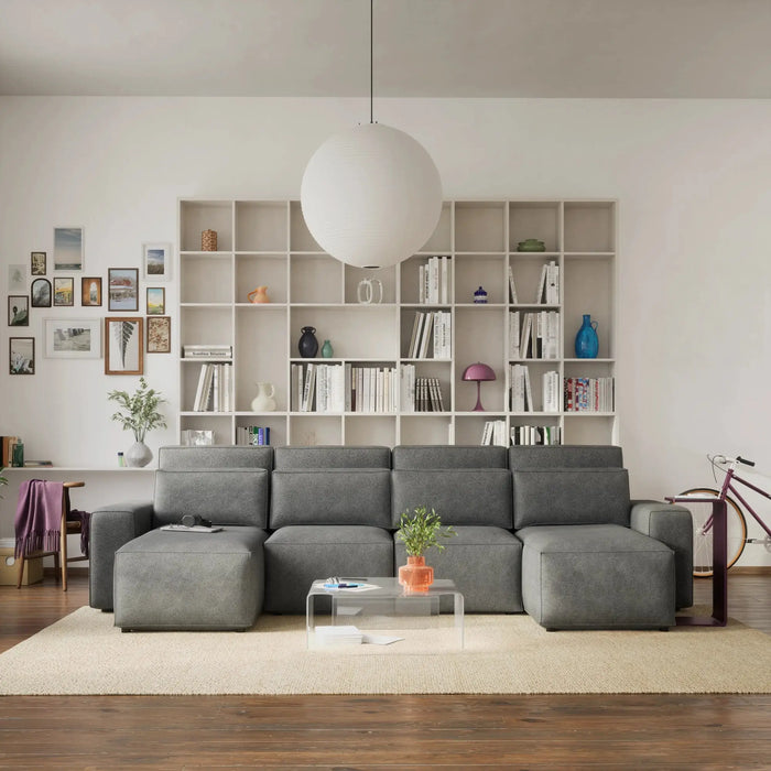 Divano Letto Angolare JORDAAN - Forma U - Grigio