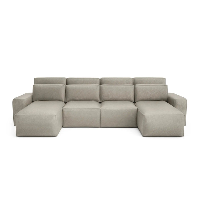 Divano Letto Angolare JORDAAN - Forma U - Crema