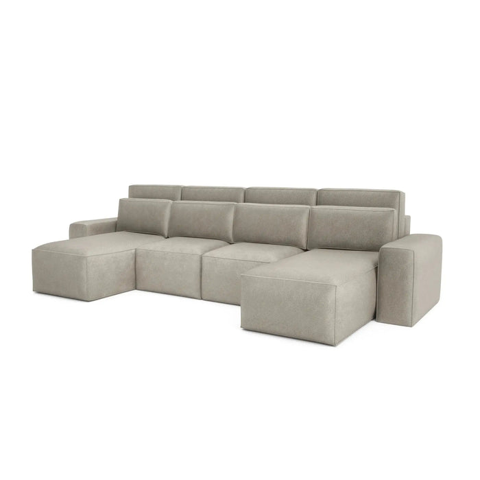 Divano Letto Angolare JORDAAN - Forma U - Crema