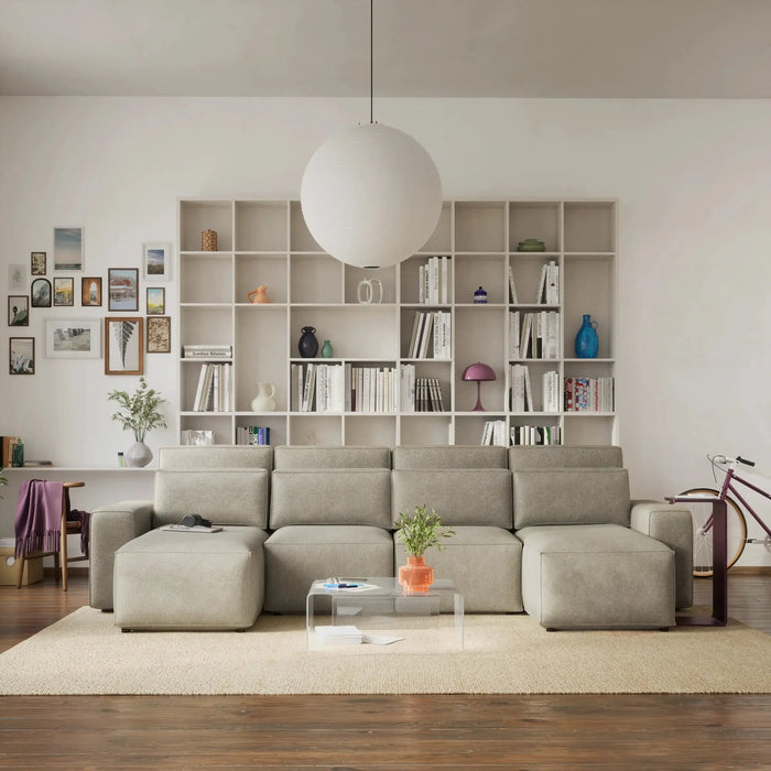 Divano Letto Angolare JORDAAN - Forma U - Crema
