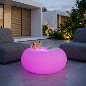 Tavolino luminoso in polietilene, 68x68x41 cm, ricaricabile USB