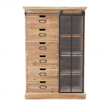 Mobile con struttura in metallo e legno, dimensioni 82x39,5x123 cm