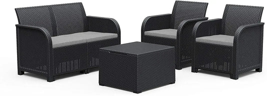 Salotto Rosalie Lounge grafite con cuscini Salotti Hobby Shop Solution   