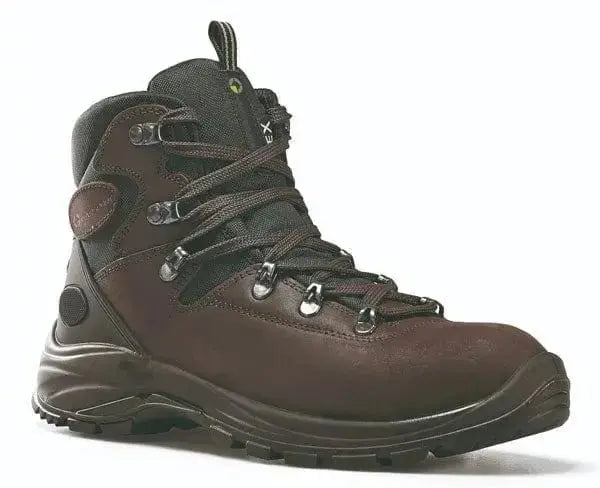 Scarpa trekking Falcade Tex Garsport marrone in pelle Dakar, suola PU doppia densità, taglie 39-45, ideale per outdoor e montagna.