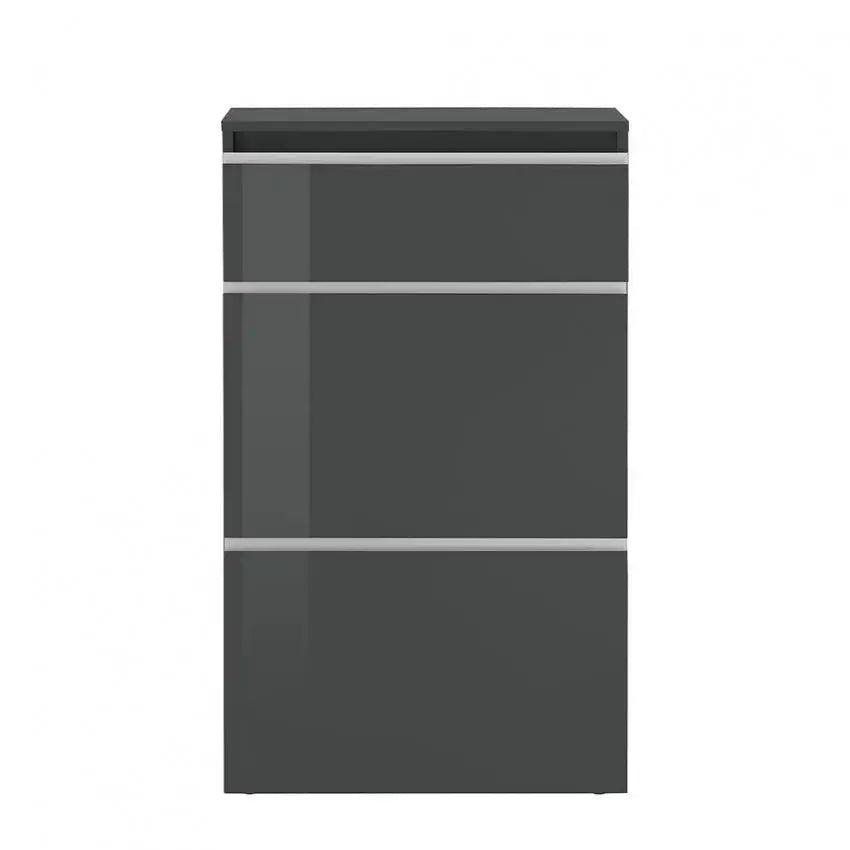 Scarpiera Moderna MAGIC con 2 ante battenti e 1 anta ribalta, colore Antracite Laccato Scarpiere Italy Web forniture   