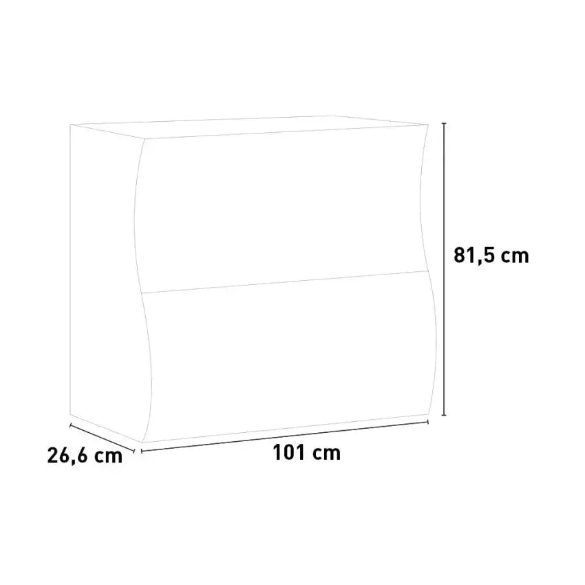 Scarpiera Moderna 2 Ante A Ribalta Bianco Lucido con Design ONDA Scarpiere Italy Web forniture   